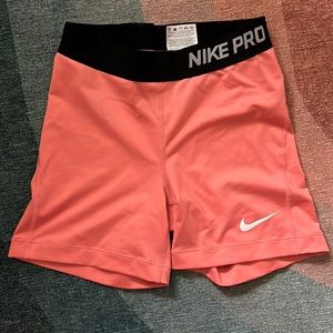 Nike Pro shorts 3” inseam salmon colored, great condition!